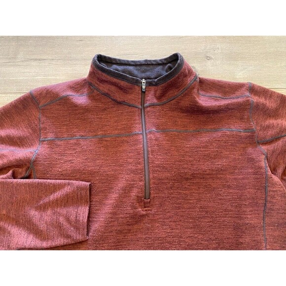 Kuhl Ryzr Fleece 1/4 Zip Pullover Sweater Men's Size Small Brown Rust Jacket - Picture 2 of 9